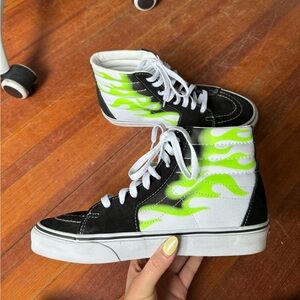 Vans Sk8-Hi Green Flame Black White